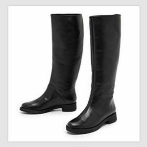 Diane von Furstenberg Women's Ainsley Tall Leather Riding Boots Black Si…